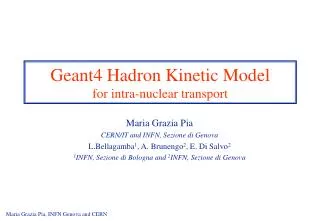 Geant4 Hadron Kinetic Model for intra-nuclear transport