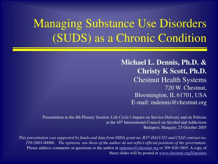 managing substance use disorders suds as a chronic condition