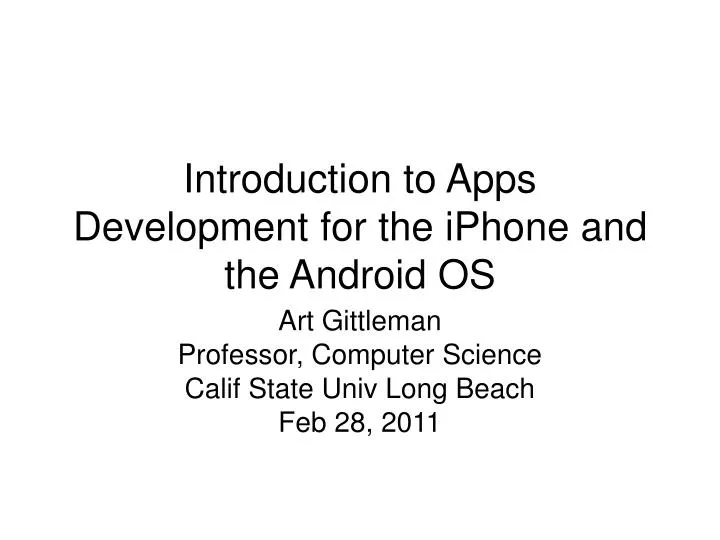 art gittleman professor computer science calif state univ long beach feb 28 2011