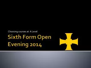 Sixth Form Open Evening 2014