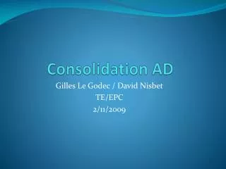 Consolidation AD