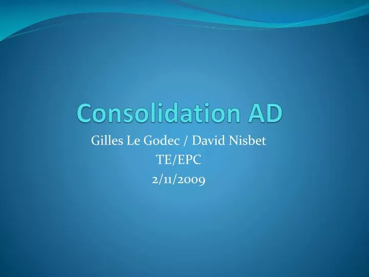 consolidation ad