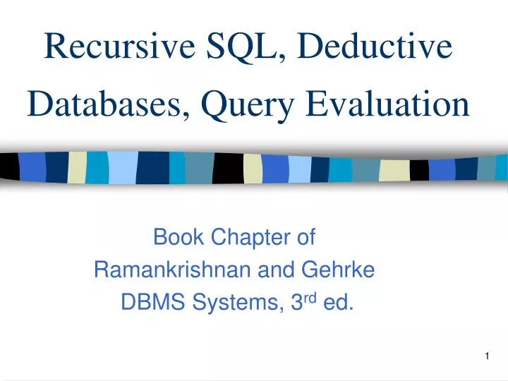 recursive sql deductive databases query evaluation