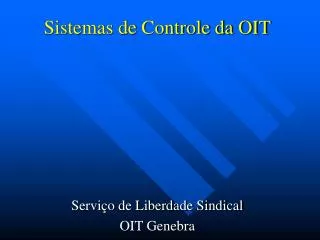 Sistemas de Controle da OIT