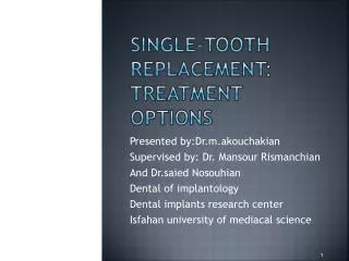 Single-Tooth Replacement: Treatment Options