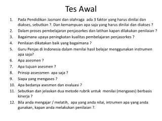 Tes Awal