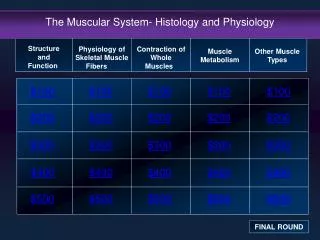 The Muscular System- Histology and Physiology