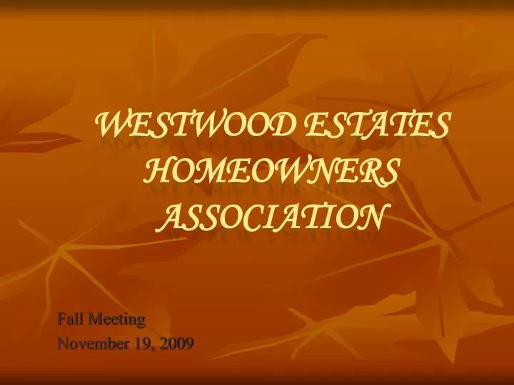 westwood estates homeowners association