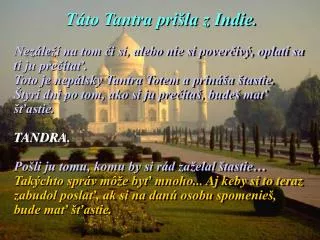 t to tantra pri la z indie