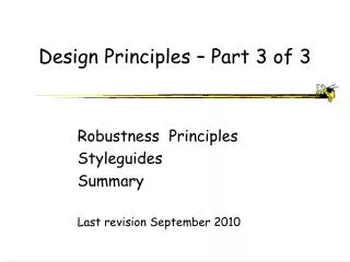 Design Principles – Part 3 of 3