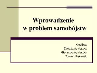wprowadzenie w problem samob jstw