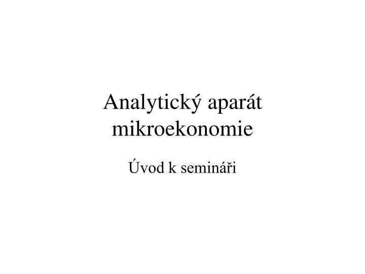 analytick apar t mikroekonomie