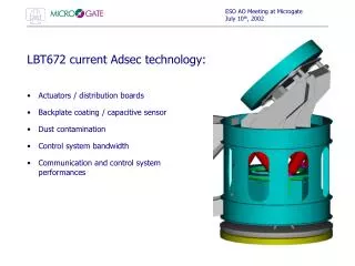 LBT672 current Adsec technology: Actuators / distribution boards