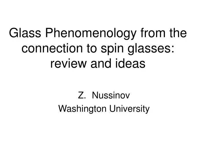 glass phenomenology from the connection to spin glasses review and ideas
