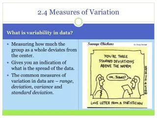 2.4 Measures of Variation