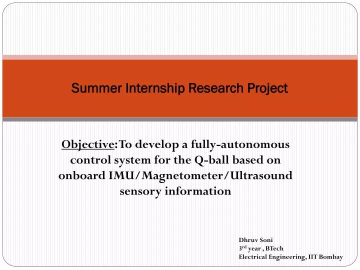 summer internship research project