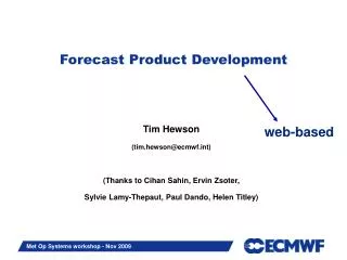 Forecast Product Development