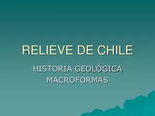 relieve de chile