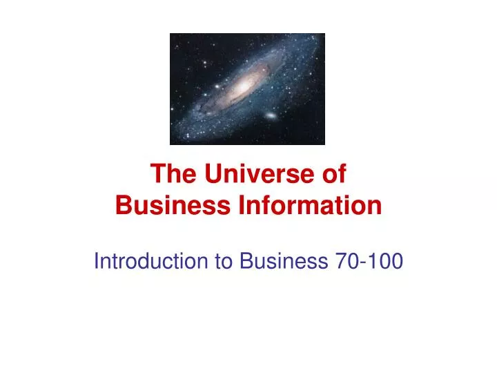 the universe of business information