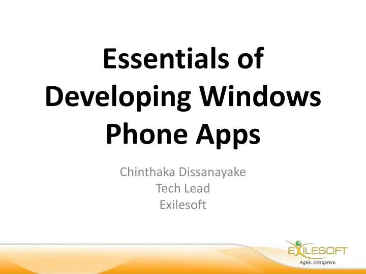 essentials of developing windows phone apps