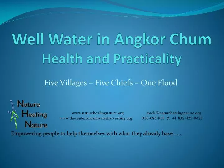 well water in angkor chum health and practicality