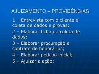 ajuizamento provid ncias