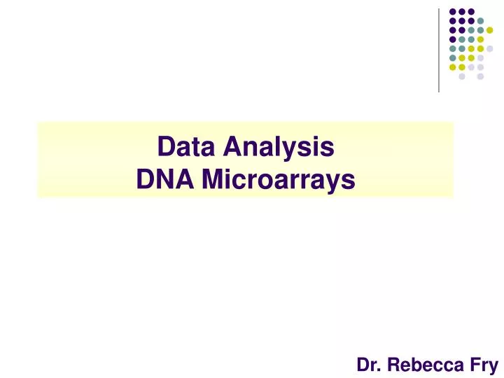 data analysis dna microarrays