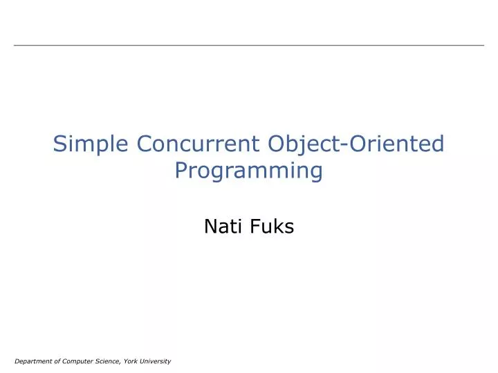 simple concurrent object oriented programming