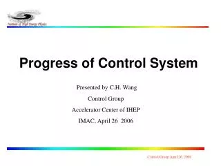 Progress of Control System