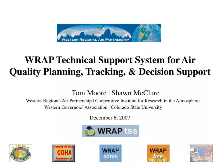 wrap technical support system for air quality planning tracking decision support