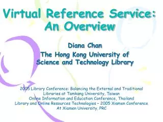 Virtual Reference Service: An Overview