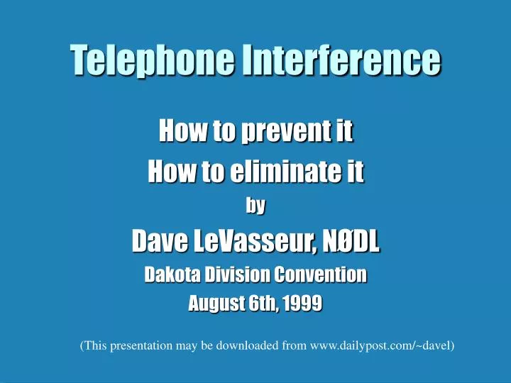 telephone interference
