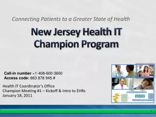 New Jersey Health IT Champion Program