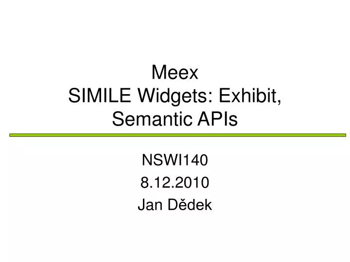 meex simile widgets exhibit semantic apis