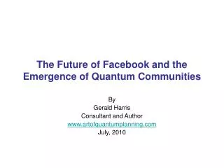 The Future of Facebook and the Emergence of Quantum Communities