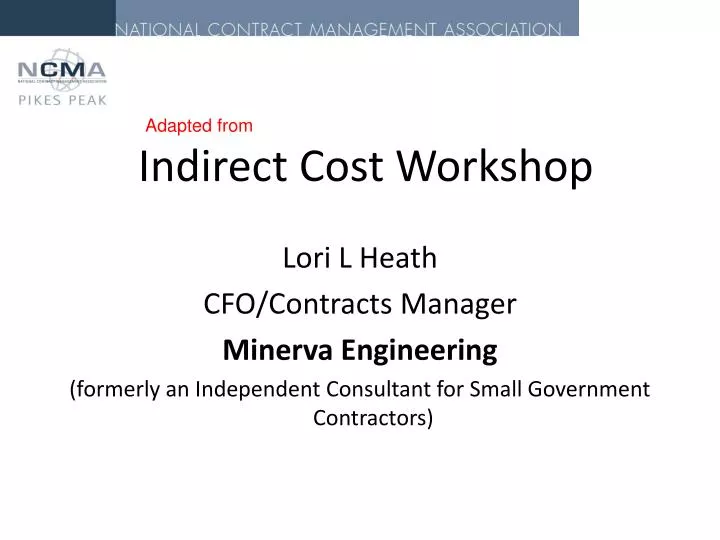 indirect cost workshop