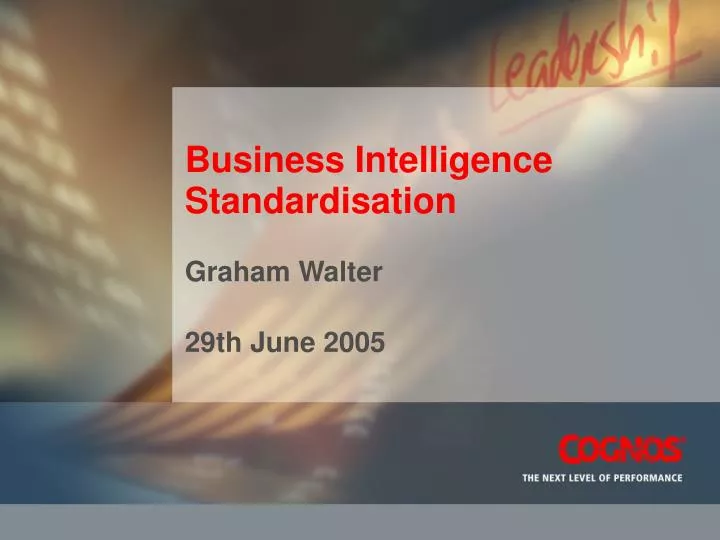 business intelligence standardisation