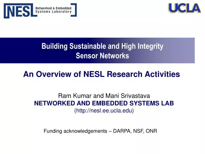 building sustainable and high integrity sensor networks
