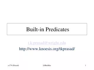 Built-in Predicates