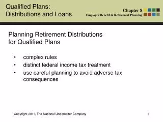 Planning Retirement Distributions for Qualified Plans