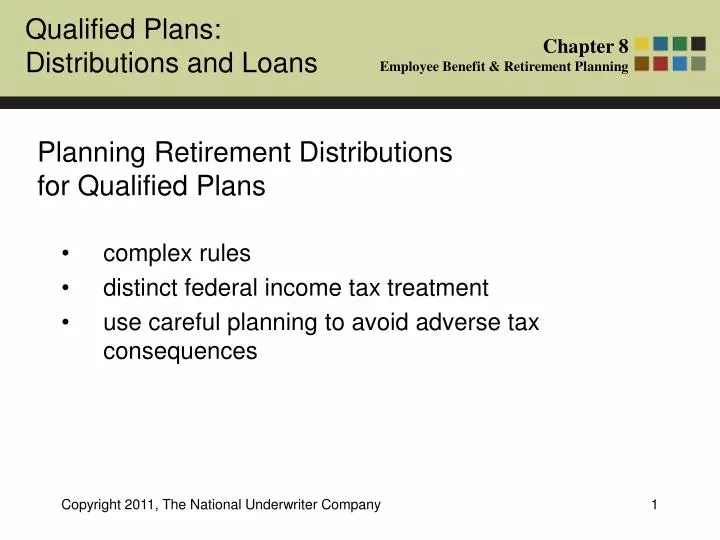 planning retirement distributions for qualified plans
