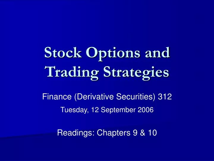 stock options and trading strategies
