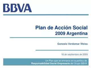 Plan de Acción Social 2009 Argentina