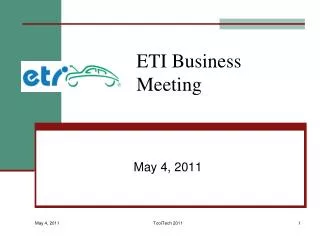 ETI Business Meeting