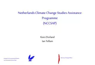 Netherlands Climate Change Studies Assistance Programme (NCCSAP)