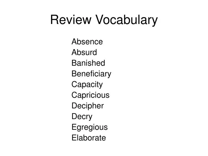 review vocabulary