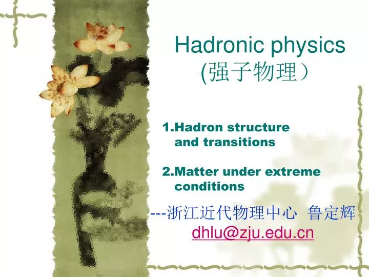 hadronic physics