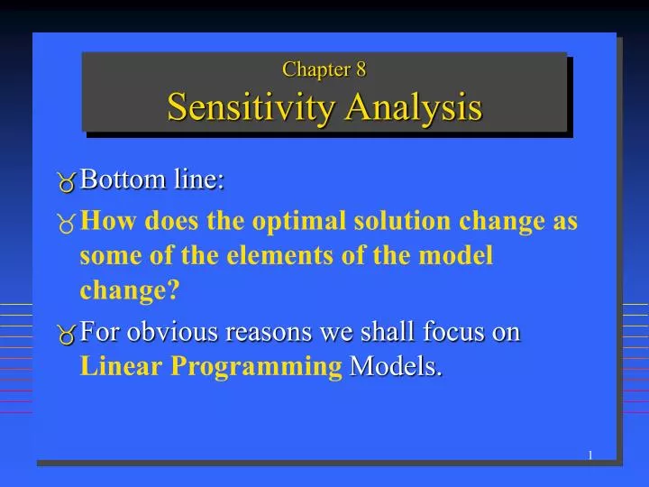 chapter 8 sensitivity analysis