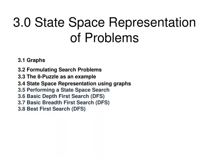 3 0 state space representation of problems