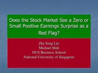 Does the Stock Market See a Zero or Small Positive Earnings Surprise as a Red Flag?
